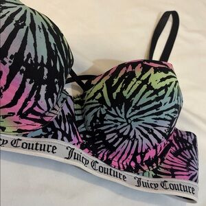 Juicy Couture Y2K Black + Pastel Tie Dye Push Up Bra, 34B - Sexy Ultra Push Up
